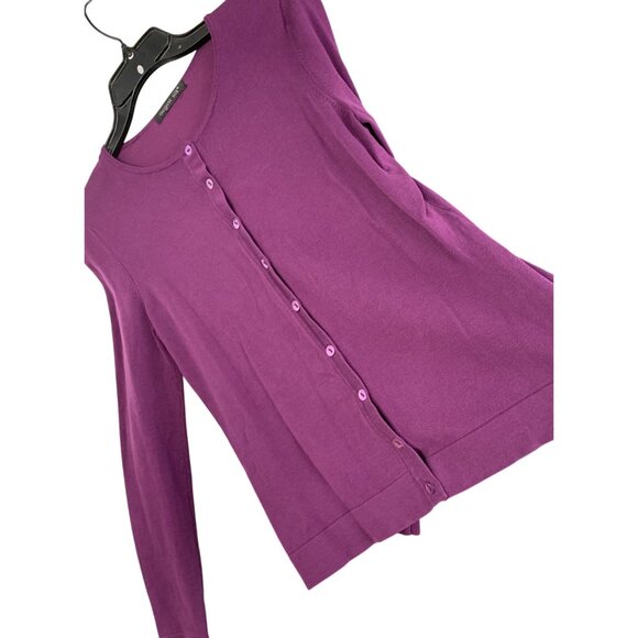 Lot of 2 Tops R&M Richards Brown Drape Front Zebra & August Silk Cardi M 8837 - Picture 6 of 14